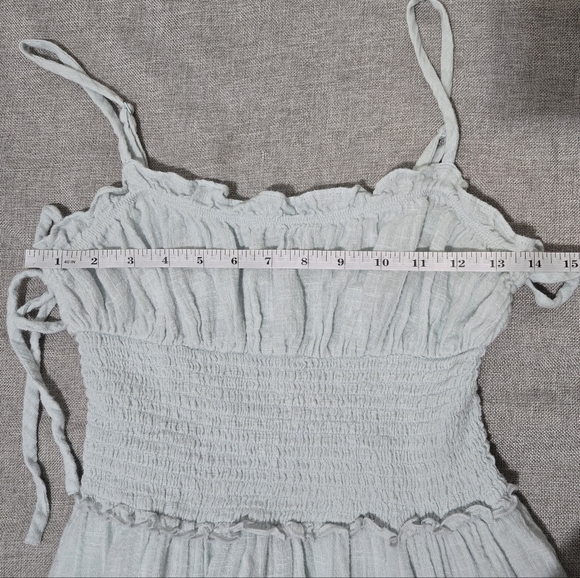 Urban Outfitters Douro Gauzey Midi Dress Light Pale Blue Green Size Small - Picture 9 of 15